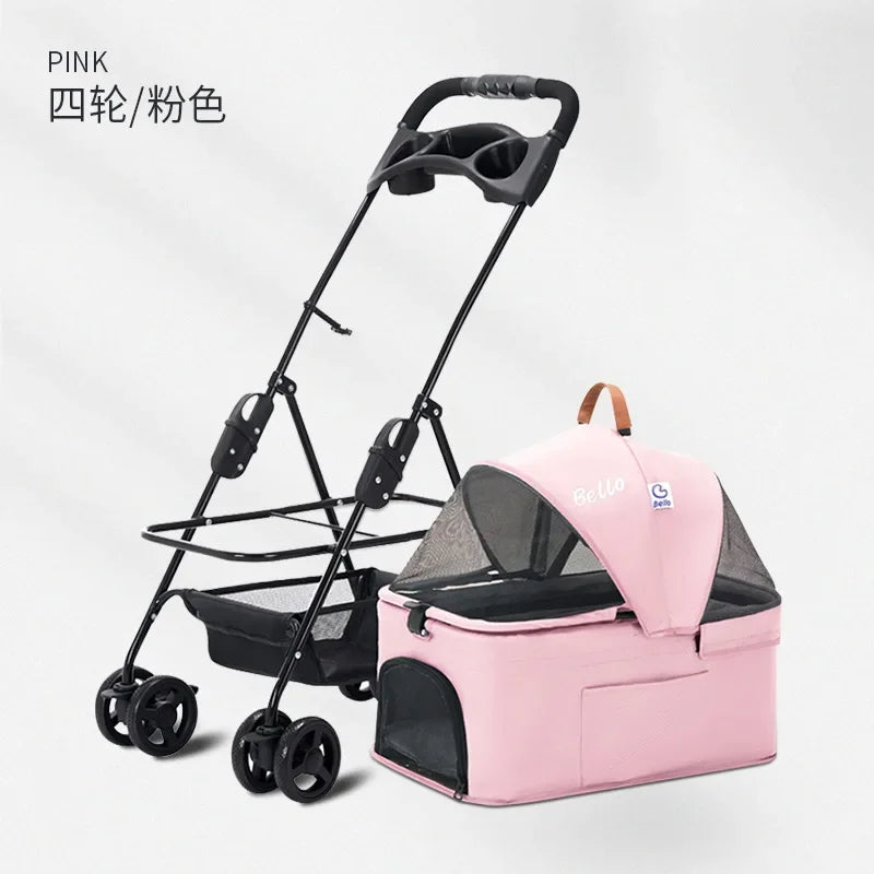 Detachable Pet Trolley 4 Wheel Universal Dog Stroller