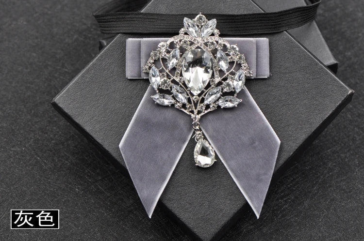 Men's Wedding Bow Tie Pins Set Luxury Rhinestone