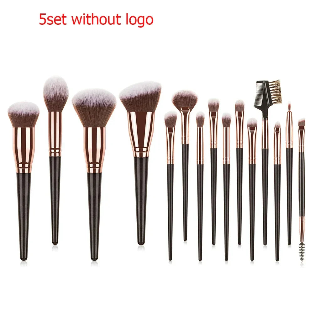 Private Label 15pcs Makeup Brushes Set Custom Bulk