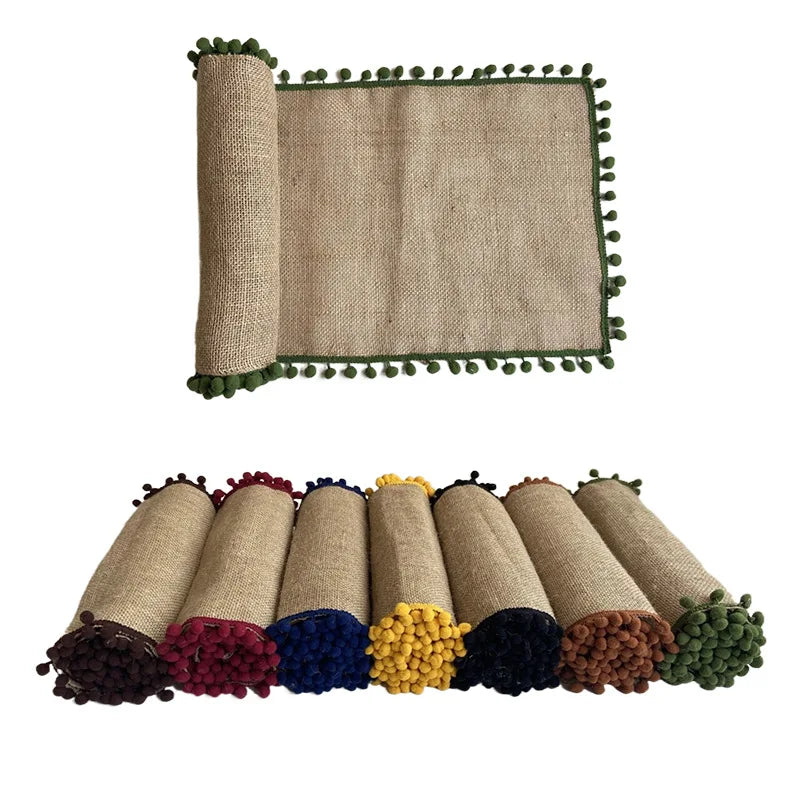 Jute Wedding Festival Christmas Tablecloth Porch Cover Towel