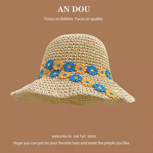 Spring Summer Korean Sweet Big Brim Straw Sun