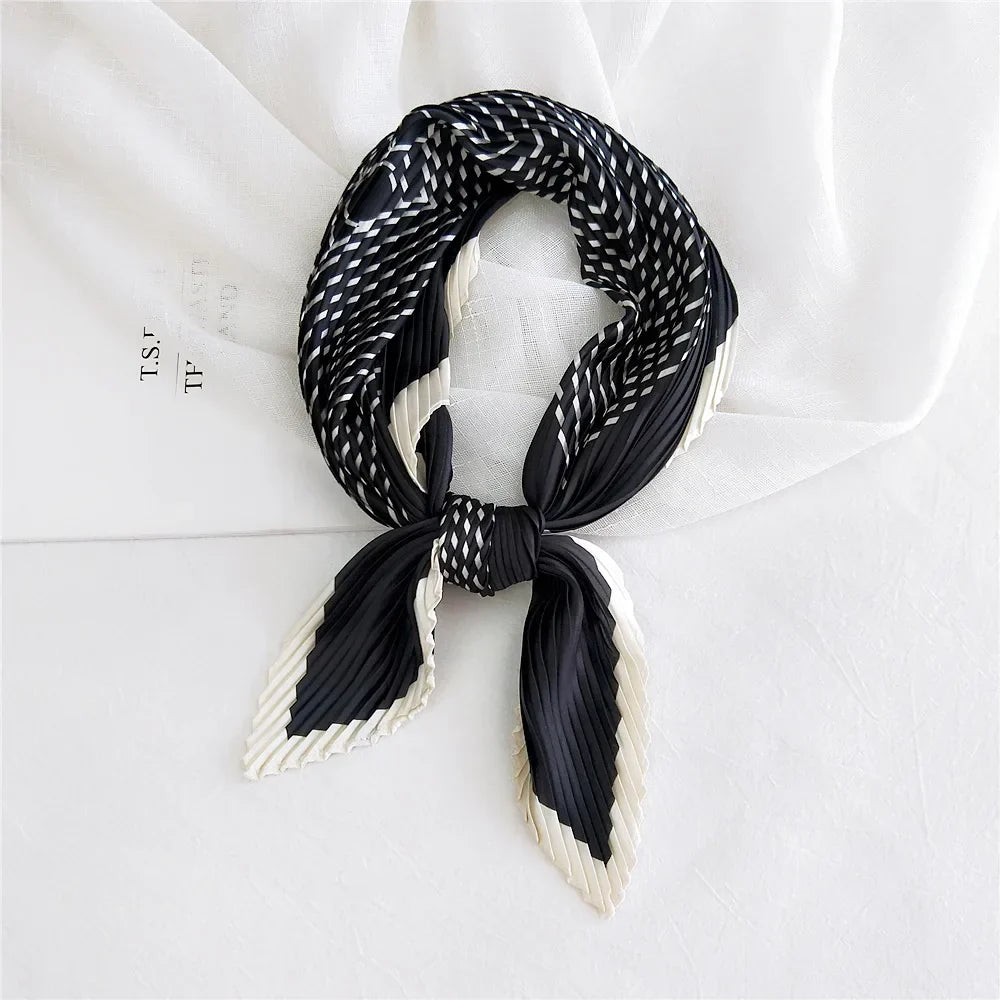 silk scarf women luxury ladies small head scarf