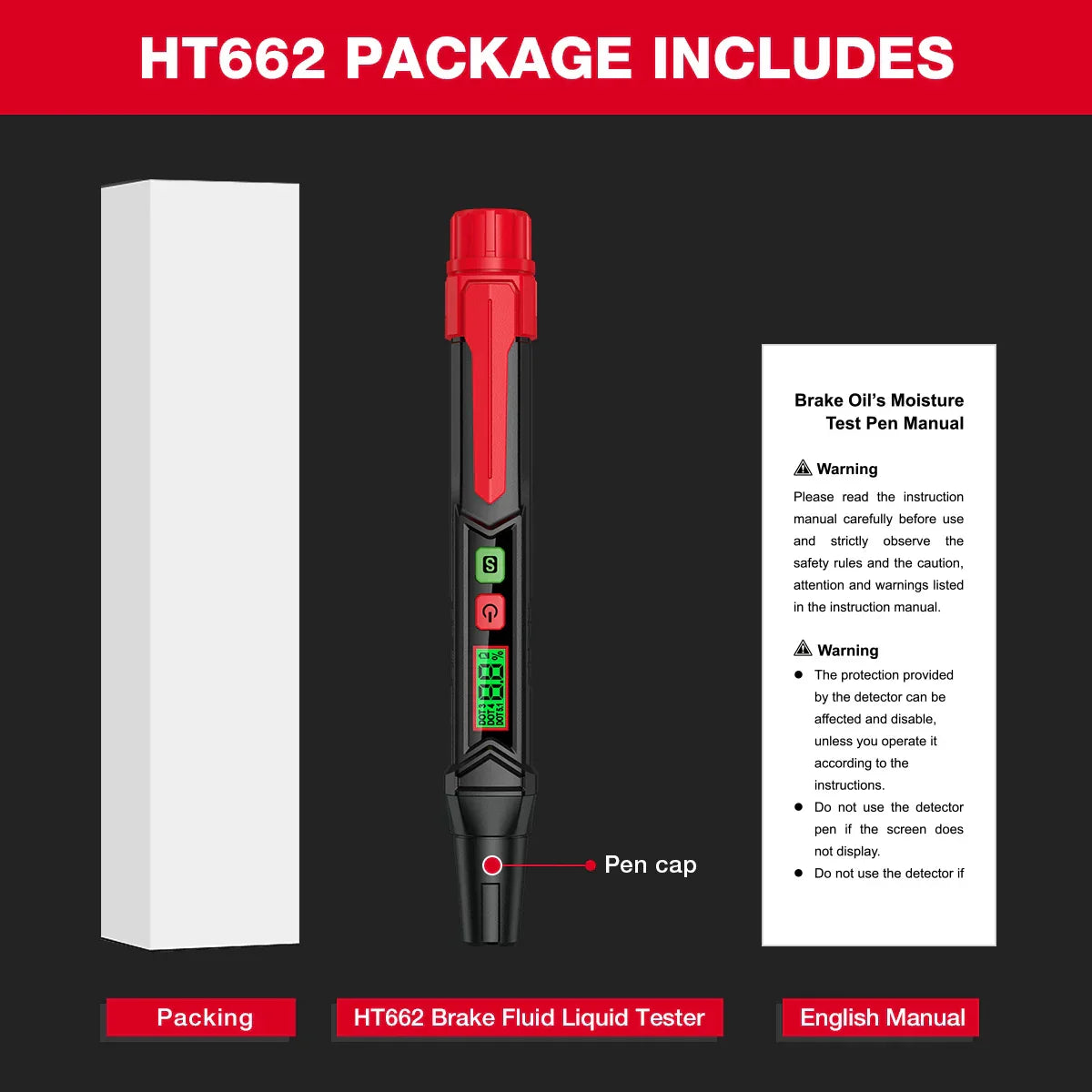 Car Brake Fluid Moisture Meter Liquid Oil Tester