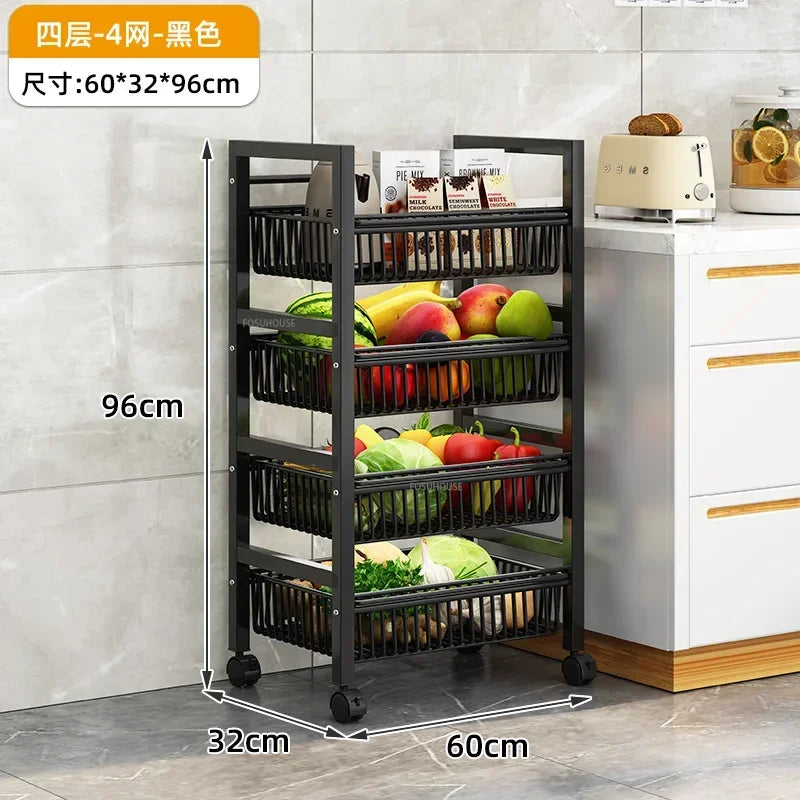 Home Kitchen Trolley Multifunction Oven Microwave Cart Moving