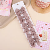 10Pcs/lot Kids Solid Color Ribbon Baby Bows Hair