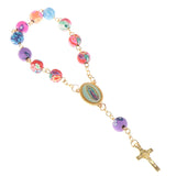 Rosary Bead Bracelet Catholic Pendant Virgin Mary Christian