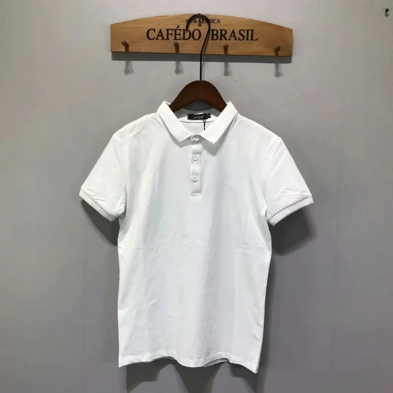 Korean Summer Men Striped Polo Shirts Streetwear Fashion