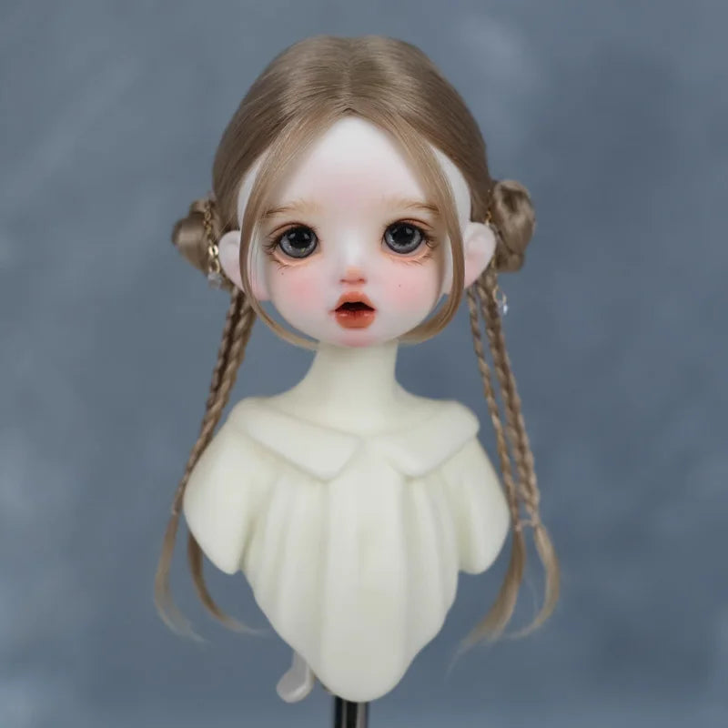 30cm Doll Wig Bangs Ponytail Curly Soft Mohair