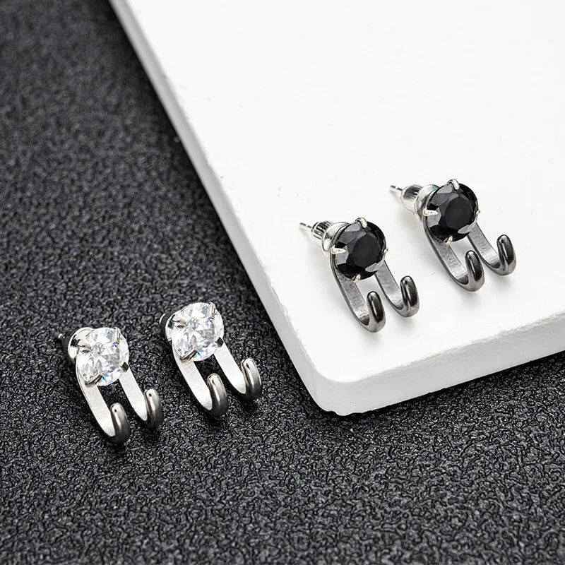 2022 New Simple Zircon Stud Earrings Single Trend