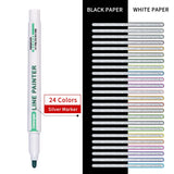 8/9/12/24 Highlighter Color Double Line Contour Pens Contour