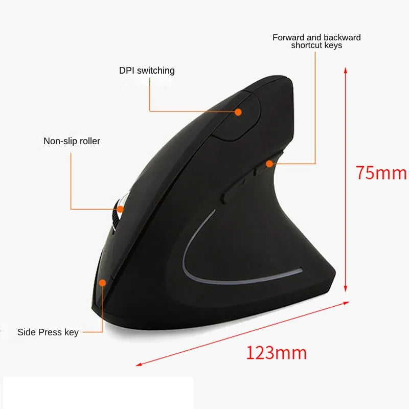 2.4G Vertical Wireless Ergonomic Mouse, Computer Mouse Optical