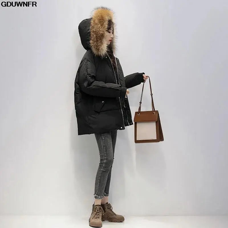 2023 New Warm Thicken Loose Down Jacket Women