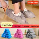 Disposable Shoe Covers 100PCS Non Slip Durable Waterproof