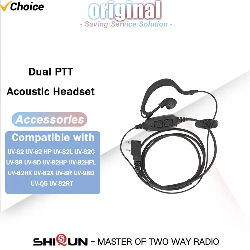 Earpiece Original baofeng uv 82 Radio Headset Dual