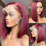 13x4 Lace Burgundy Short Bob Wig Human Hair