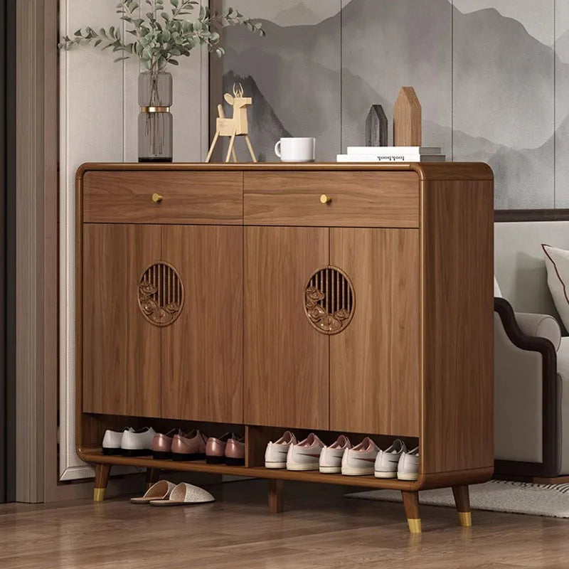 Retro Wood Shoe Cabinet Living Room Designer Space