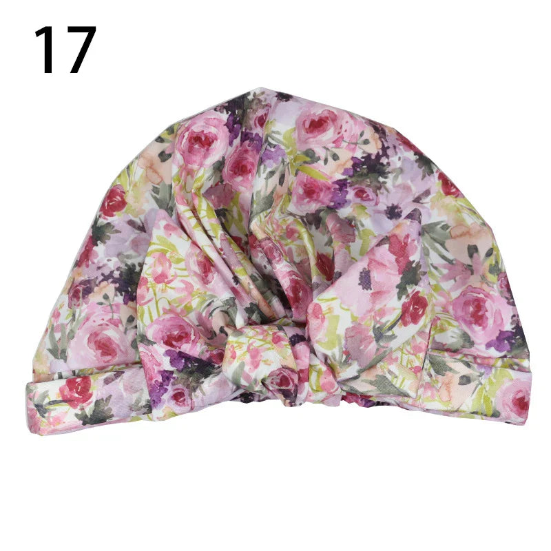 Waterproof Cap Elastic Bow Nightcap For Women Satin