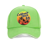 Vintage California Malibu Beach Sunhat Fashion Beach Cartoon