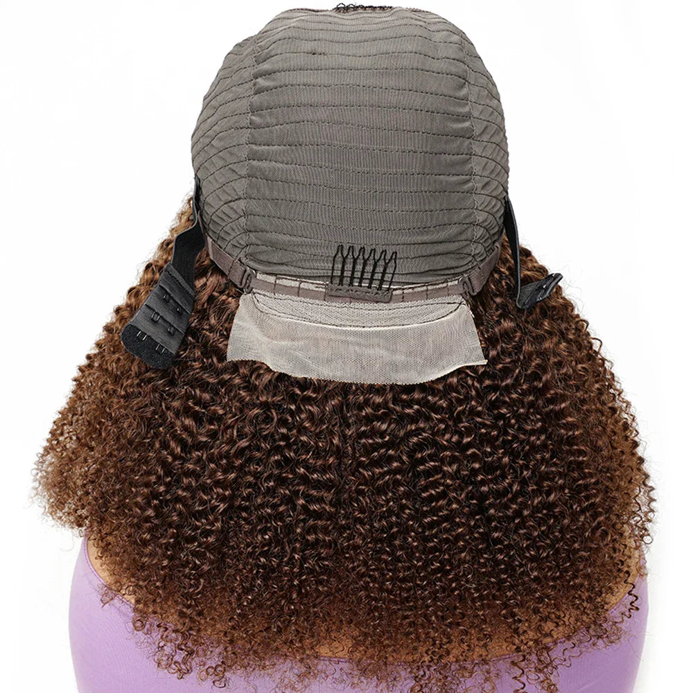 250% Density Brown Color Afro Kinky Curly 13x4