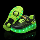 Kid Sneakers Spider Cartoon Mesh Usb Charge Luminous