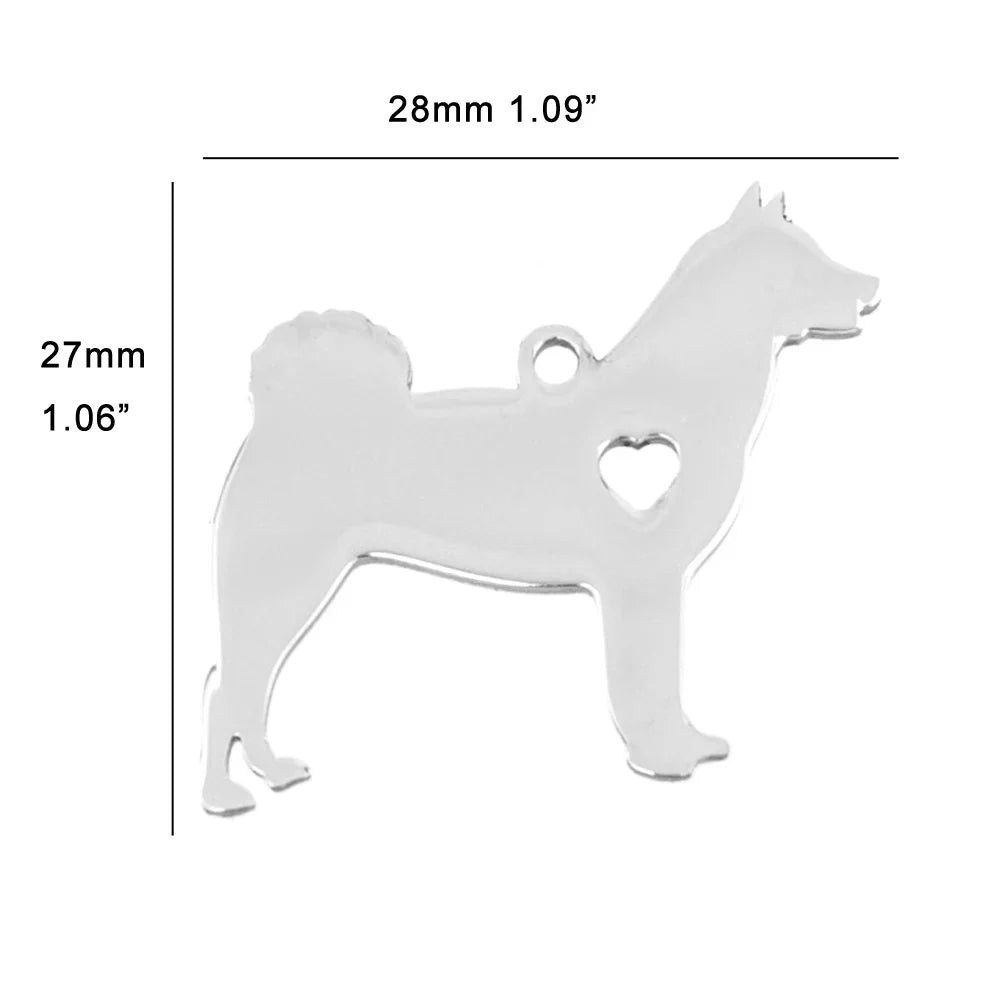 10pcs I Love My Cat Dog Animals Stainless