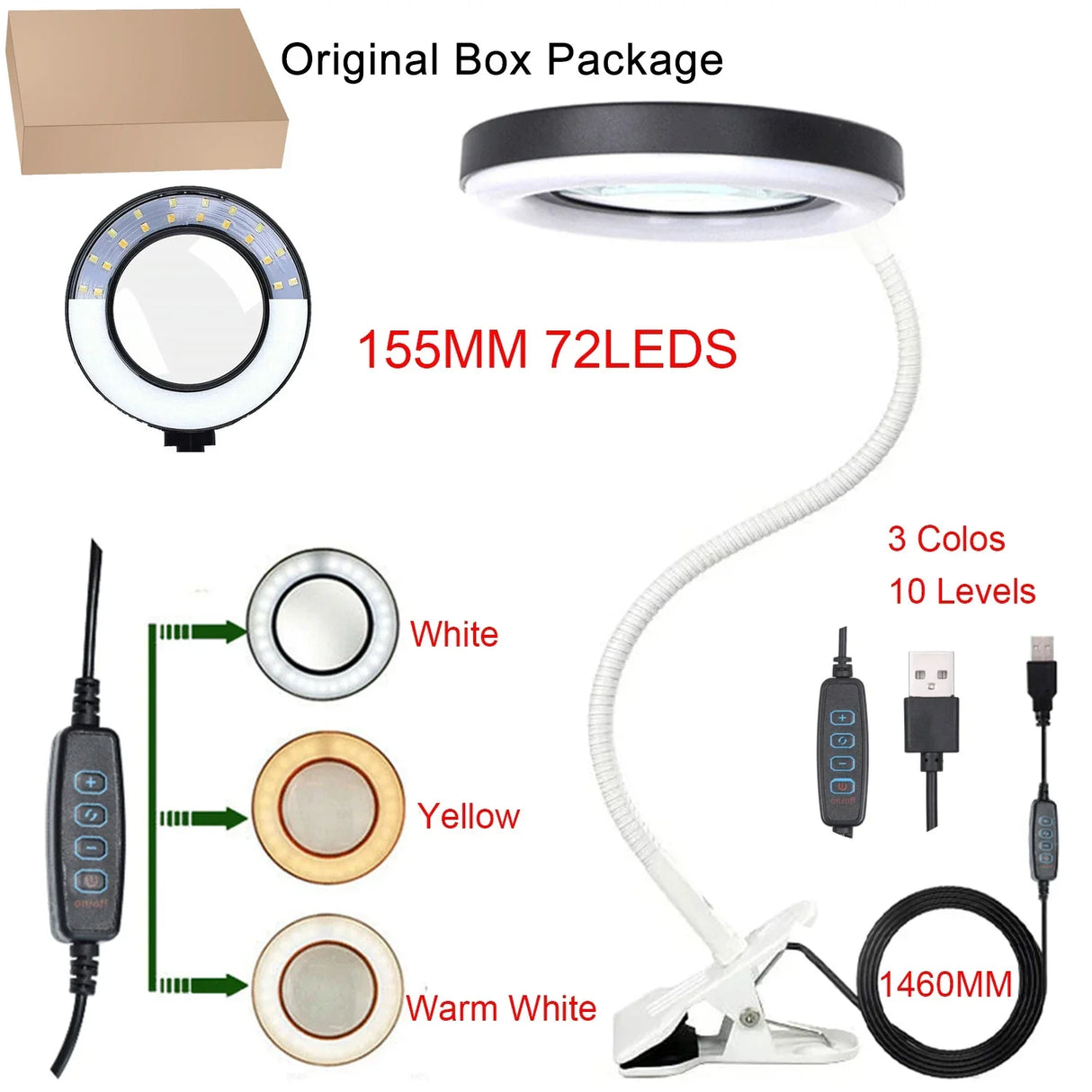 2021 NEW 200MM Diam 120 LED 8X Magnifying