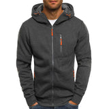 Men's Hoodies Sweatshirts Spring Autumn Casual Solid Zip