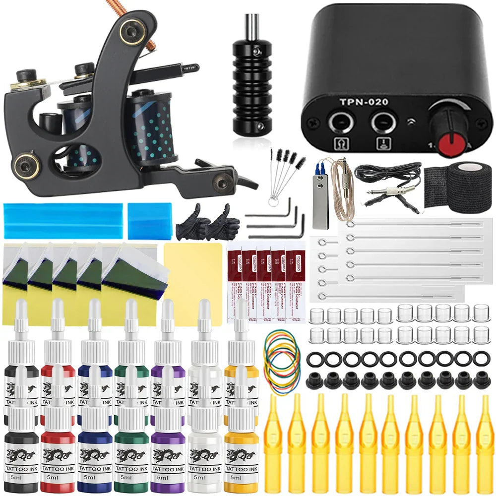 Professional Coil Tattoo Machine Kits 10 Wraps Coil