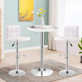 Giantex Round Pub Table Height Adjustable, 360° Swivel Cocktail Pub Table with Sliver Leg and Base for Home, Office Bar Table