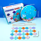 Montessori Wooden Fishing Children Toy Alphabet Numeric Cognition