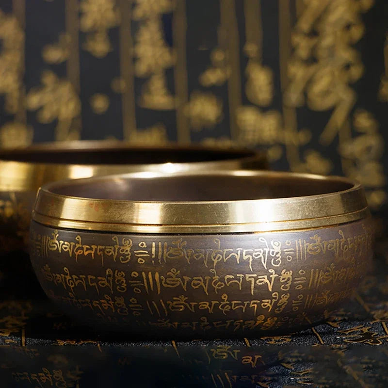 Large Nepal Singing Bowl Handmade Brass Buddhism Tibetan