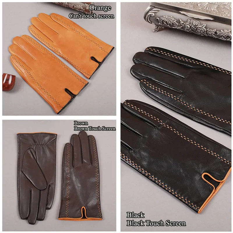 Gours Winter Men's Genuine Leather Gloves New Brand