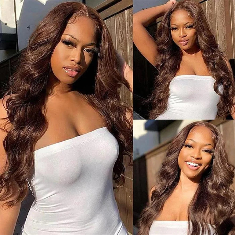 13x4 Chocolate Brown Lace Front Human Hair Wigs