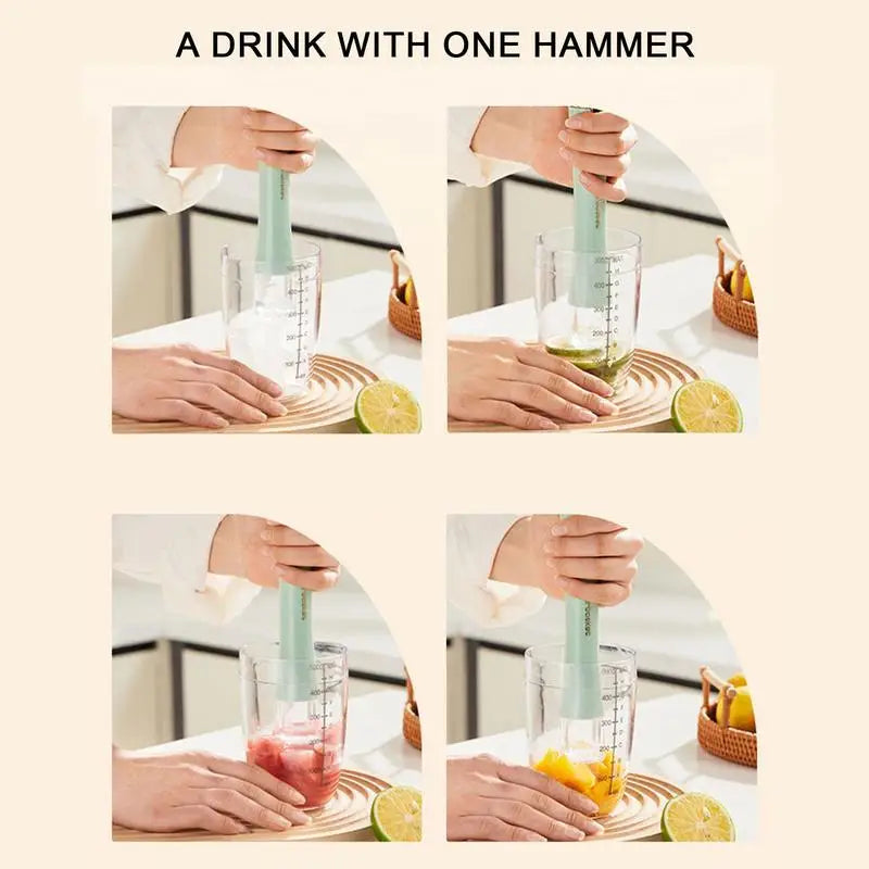 Lemonade Smasher Cocktail Shaker Stick Muddler Drink Home