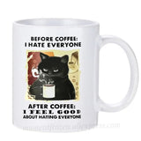 Funny Cat Mugs Coworker Gifts Coffee Spelled Backwards