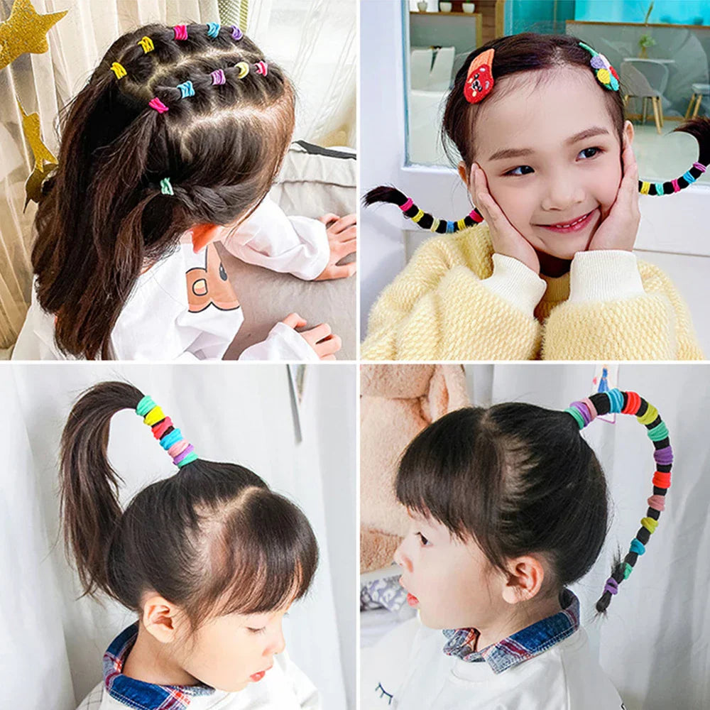 100Pcs/Lot Sweet Hair Band Girls Hair Ties Bows