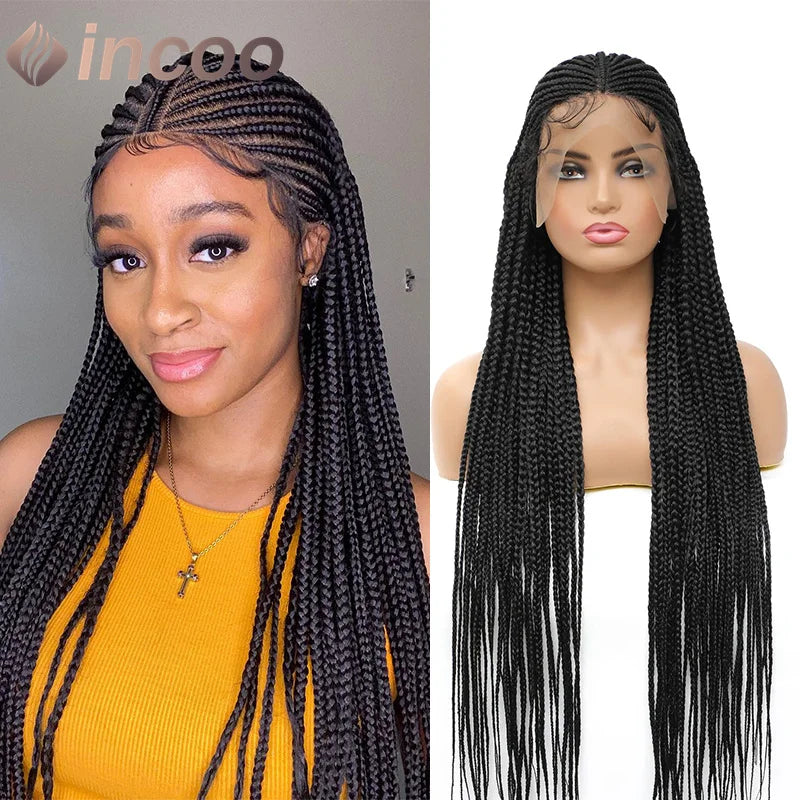 36 Inch Braid Wigs Lace Front Wig Cornrow