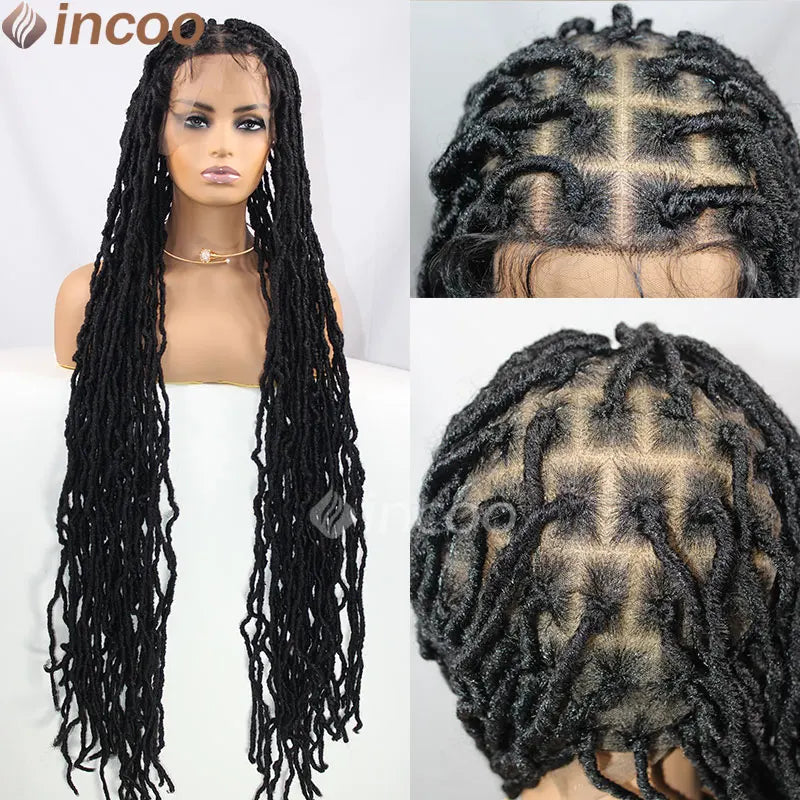 40 Inch Butterfly Locs Full Lace Braided Wigs