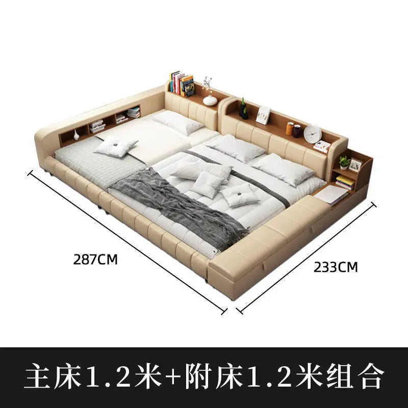 Parent child bed, second family, leather , master