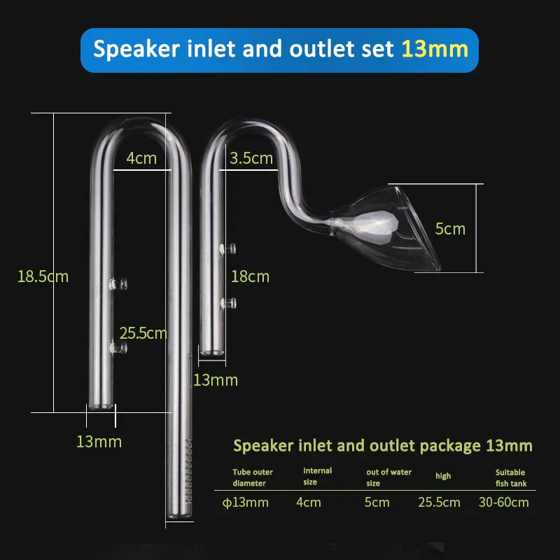 Aquarium Glass Inlet Outlet Skimmer Accessories Lily Pipe