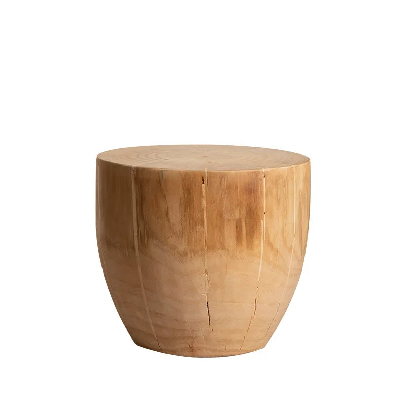 Creative Solid Wood Stool Log Pouf Sitting Stool