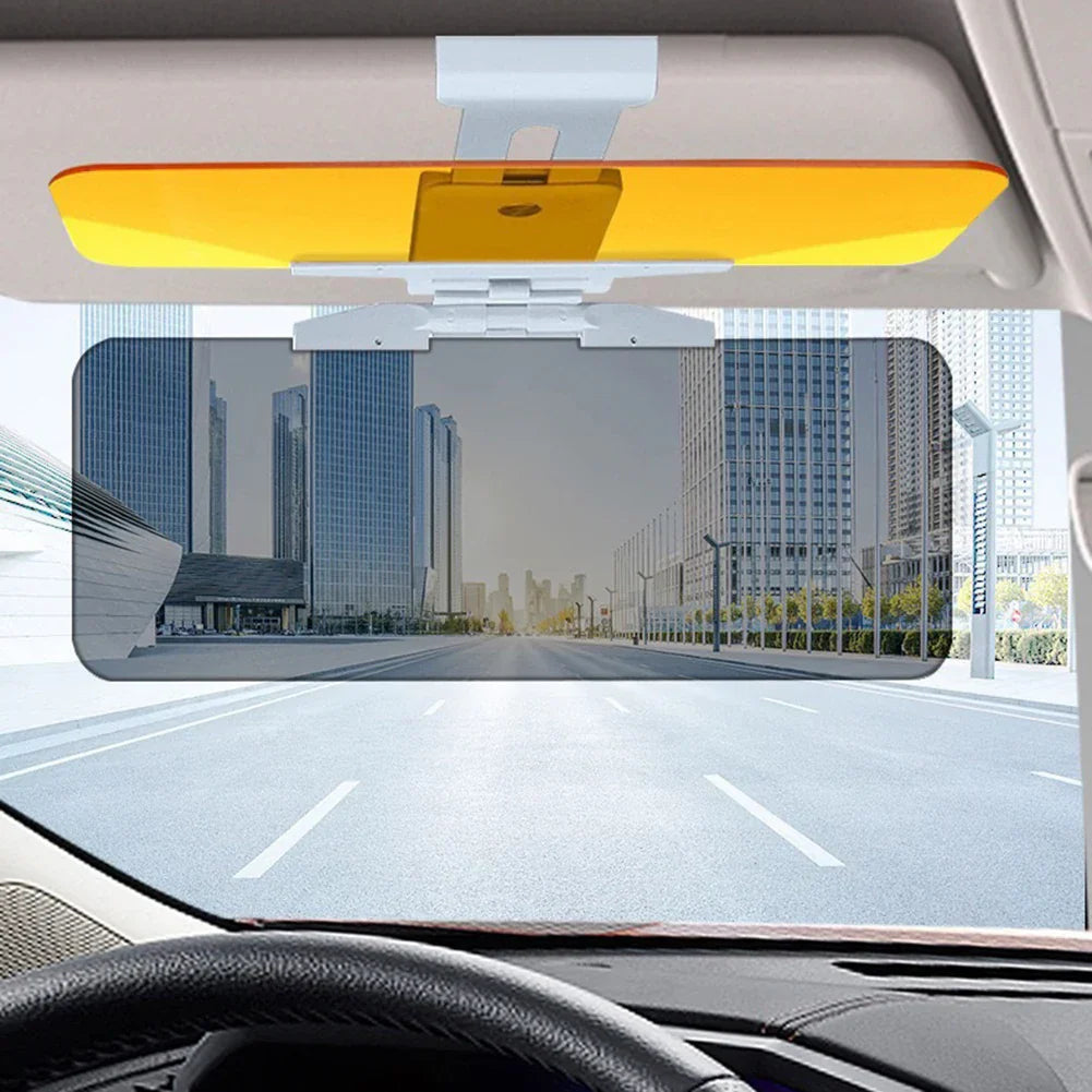 2-in-1 Car Sun Visor – Polarized Anti-Dazzle Day/Night Mirror