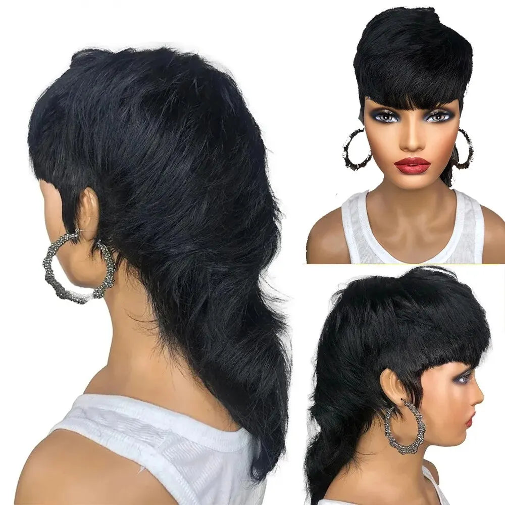 Short Bob Glueless Wig Human Hair Ready To