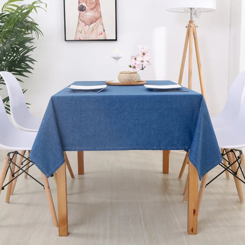 Faux Linen Tablecloths Rectangle Washable Table Cloths Wrinkle