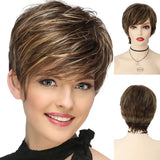 GNIMEGIL Synthetic Short Pixie Cut Wig Women Natural