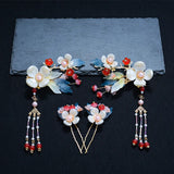 Chinese Hanfu Hair Accessories Set Long Fringed Vintage
