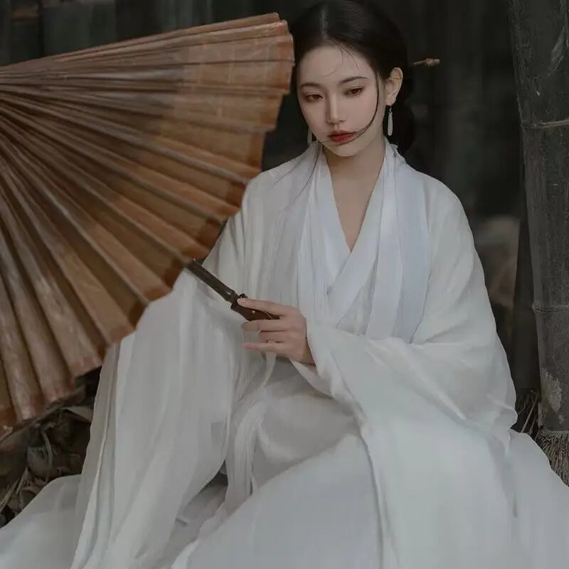 White Hanfu Dress Women Ancient Chinese Hanfu Female