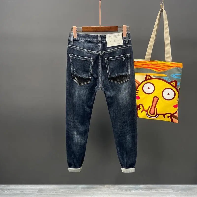 Trousers with Holes Men's Jeans Ripped Torn Man
