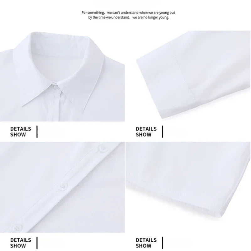 White Shirt Women Fashion Business Shirts Office Lady