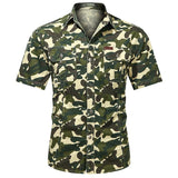 Camo Tactical Shirts Men Summer Camouflage Army Green